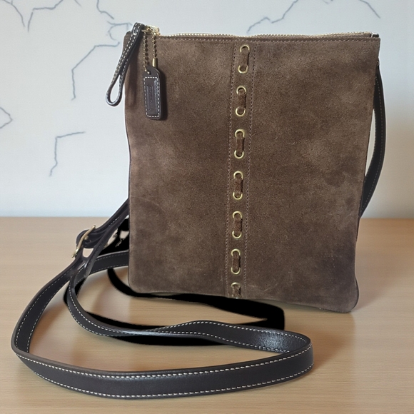 COACH SUEDE LEATHER LEGACY SOHO CROSSBODY BAG EUC